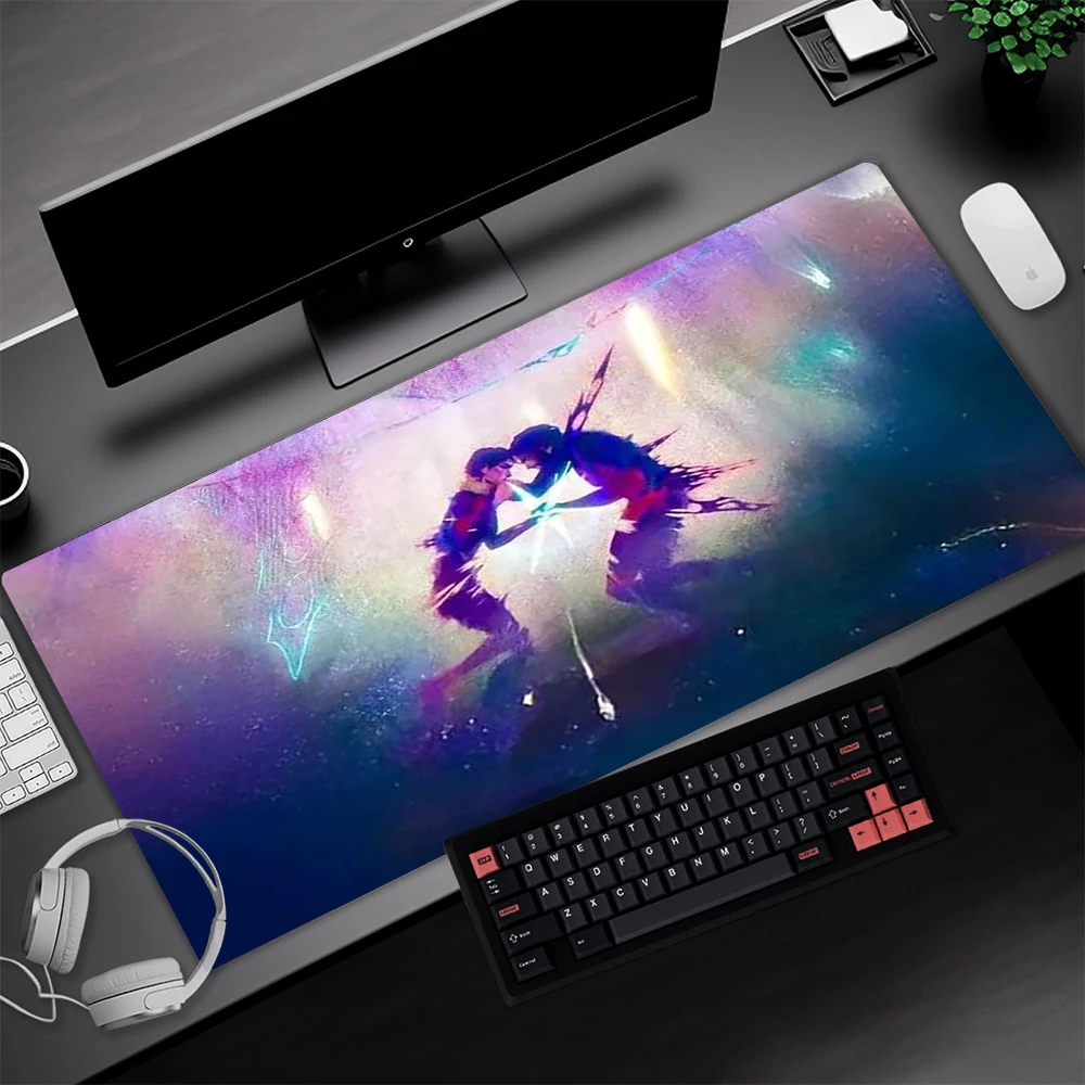 

Anime Mouse Pad Arcane Jinx Chaotic Line Art Style Large 40x90cm Desk Mat Non Slip Stitched Edge for Gamer Speed Mousepad LOL