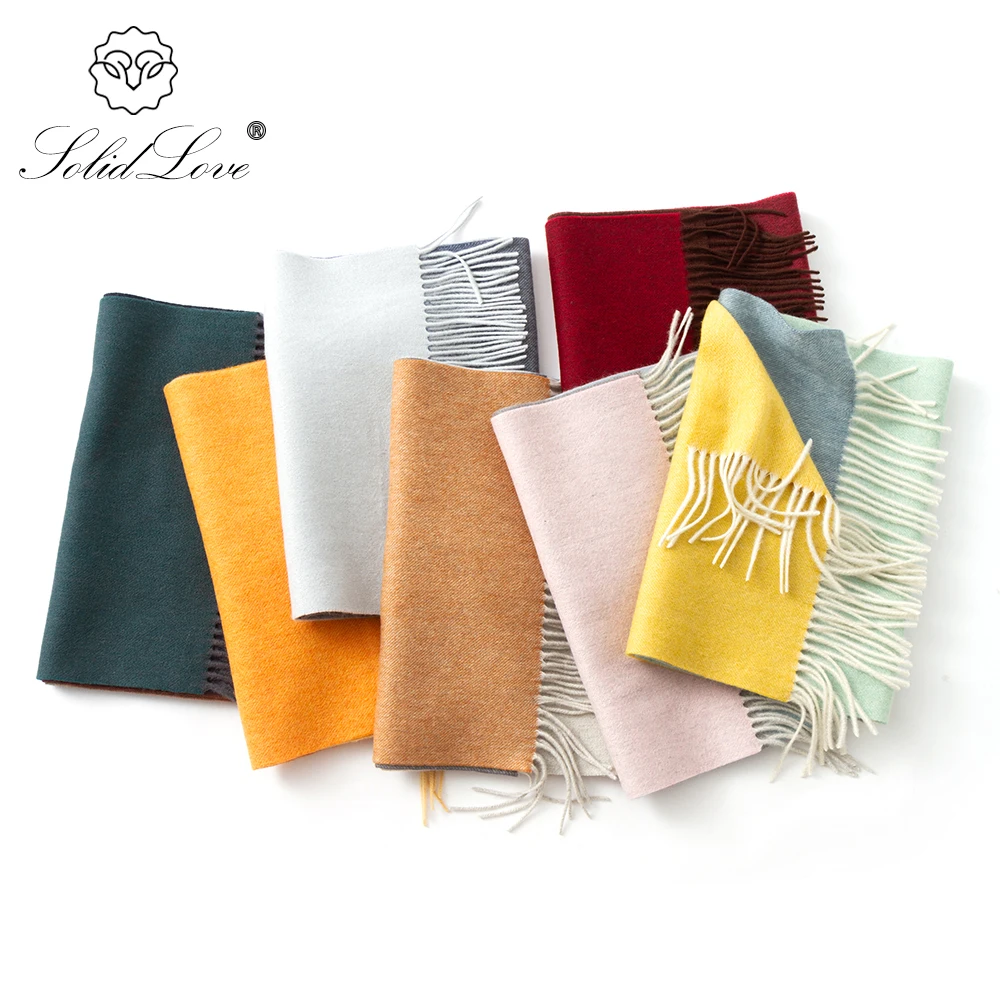 Winter Cashmere Women Scarf Female Luxury Brand Scarves Lady Tassel Bandana Women Solid Shawl Wraps Foulard Tippet Pashmina