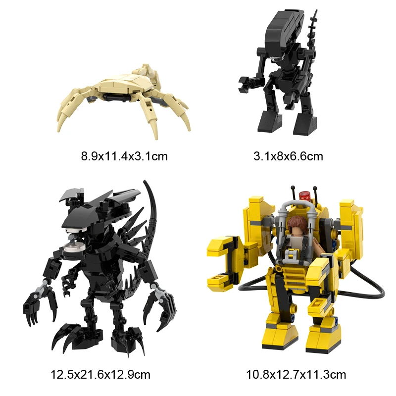 549PCS Aliened Facehugger Aliens Queen Vs Power Loader Building Blocks Brick Toys Suitable for Family Friends Holiday Gifts