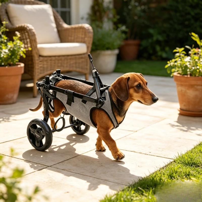 Lightweight Dog Wheelchair for Back Legs Adjustable Mobility Cart with Breathable Harness Easy Assembly for Small Medium Dogs
