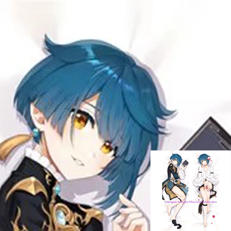 

Dakimakura Anime Pillow Cover Xingqiu Double Sided 2Way Cushion Bedding Festival Gifts Gifts