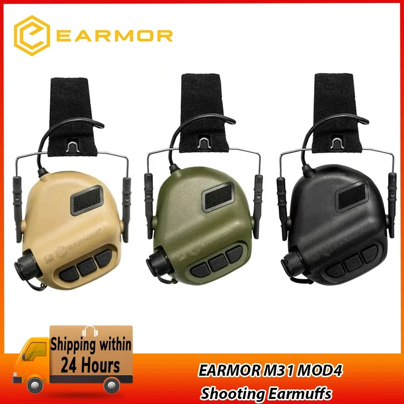 Earmor Original Tactical Headset M31 MOD4 Military Air Gun Shooting Earmuffs Anti-noise Headphone Electronic Aviation Headsets