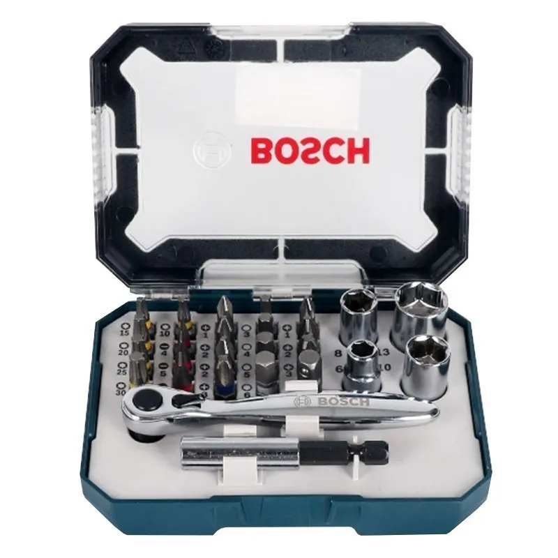 BOSCH 26 PCS Ratchet Wrench Set for Electric Screwdriver Hand Electric Head Driver Head Head Ratchet Wrench Tool Set