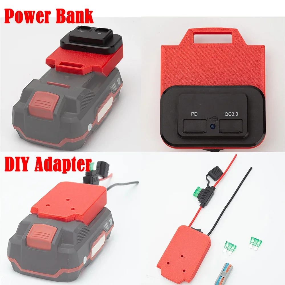 adaptador de fonte de alimentacao usb para lidl parkside x20v team li ion battery pd qc30 carregador rapido adaptador faca voce mesmo bateria nao incluida 01