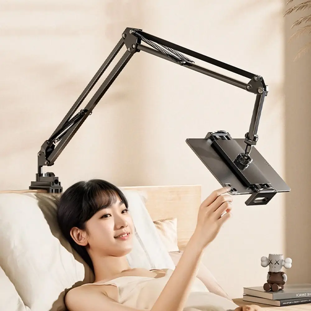 

360° Rotating Tablet Stand for Bed Long Arm Flexible Desktop Phone Mount Stand Lazy Bracket Carbon Steel Arm Tablet Holder