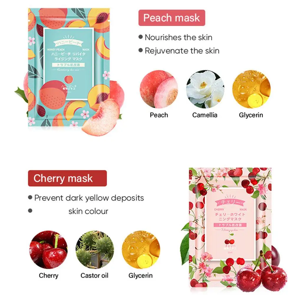 フルーツフェイシャルマスク保湿美白保湿アンチエイジングフェイスマスクシートマスク美容フェイシャルスキンケア