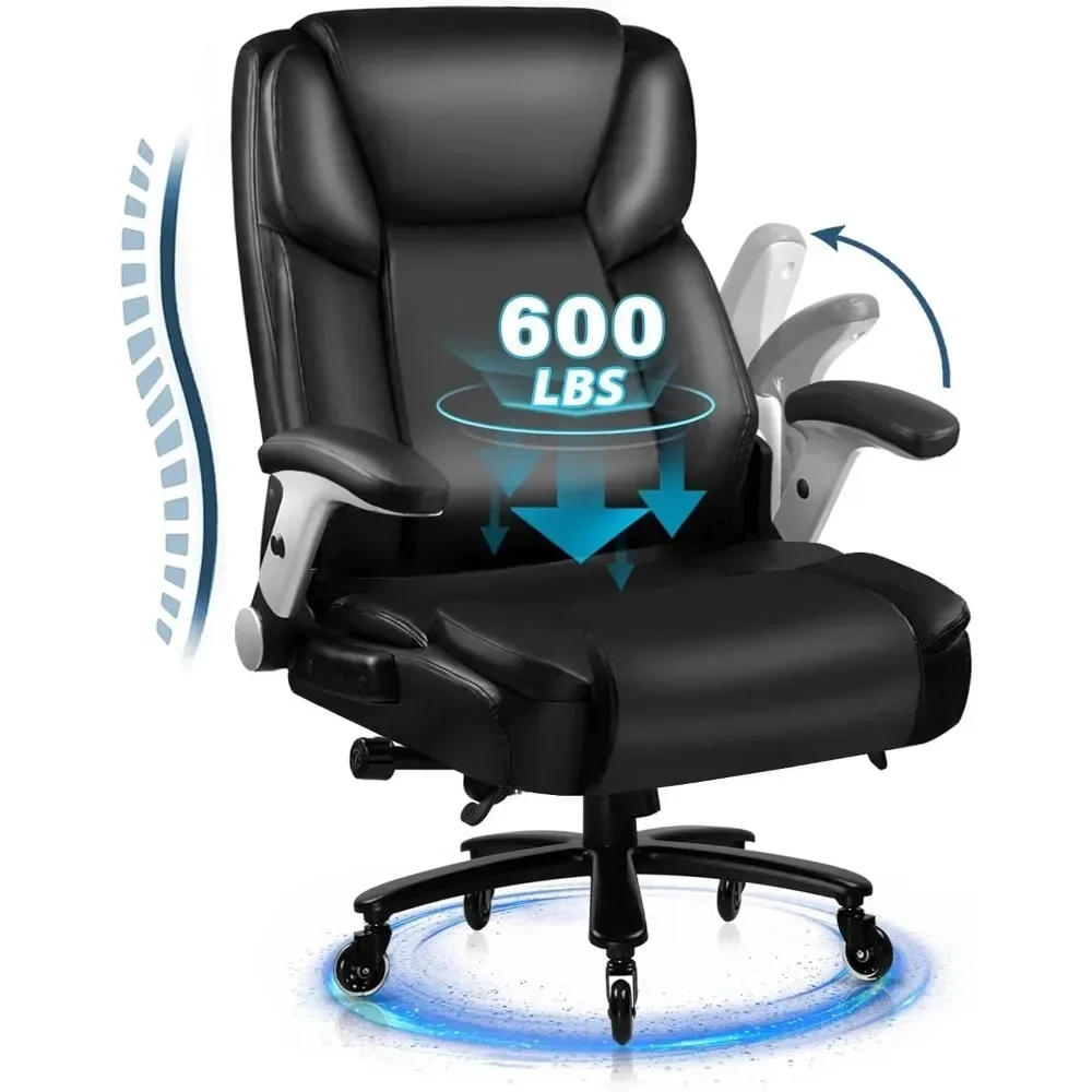 

Big and Tall Office Chair 600lbs, Ergonomic Heavy Duty Executive Office Chair, High Back Leather Office Chair