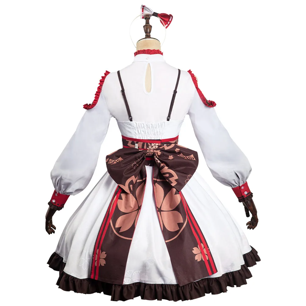 Yae Miko Cosplay Lolita Vestido Sapatos para Mulheres, Game Genshin Impact Traje, Botas, Calçado, Dia das Bruxas, Terno de Carnaval, Senhoras