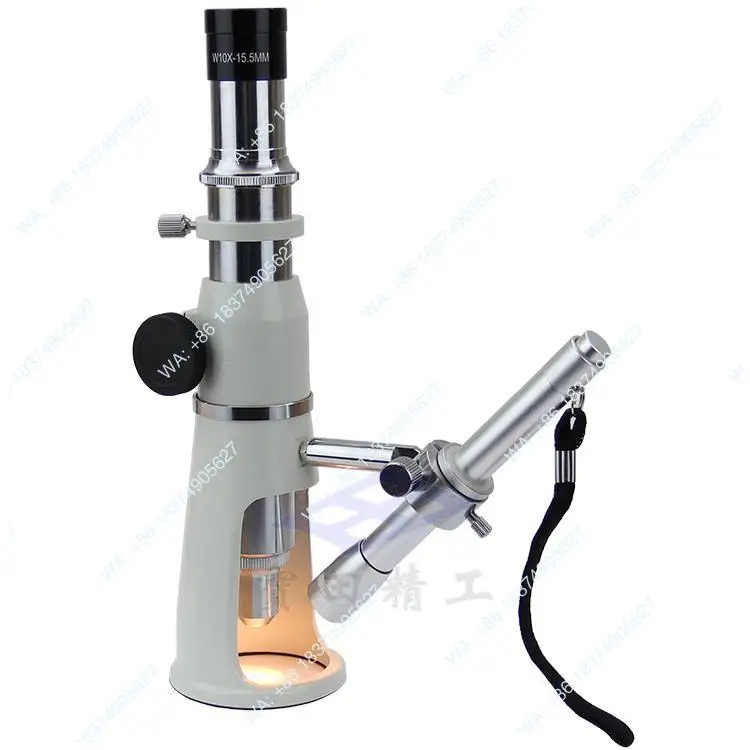 1pcs 100x mirror high magnifying jewelry identification with lamp, reading scale high definition, handheld portable microscope
