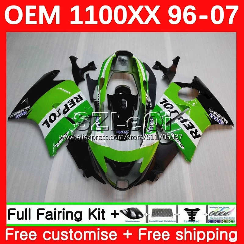 Black green OEM Blackbird For HONDA CBR 1100 XX 58No.23 CBR1100XX 1996 1997 1998 1999 2000 2001 1100XX 02 03 04 05 06 07 Fairing