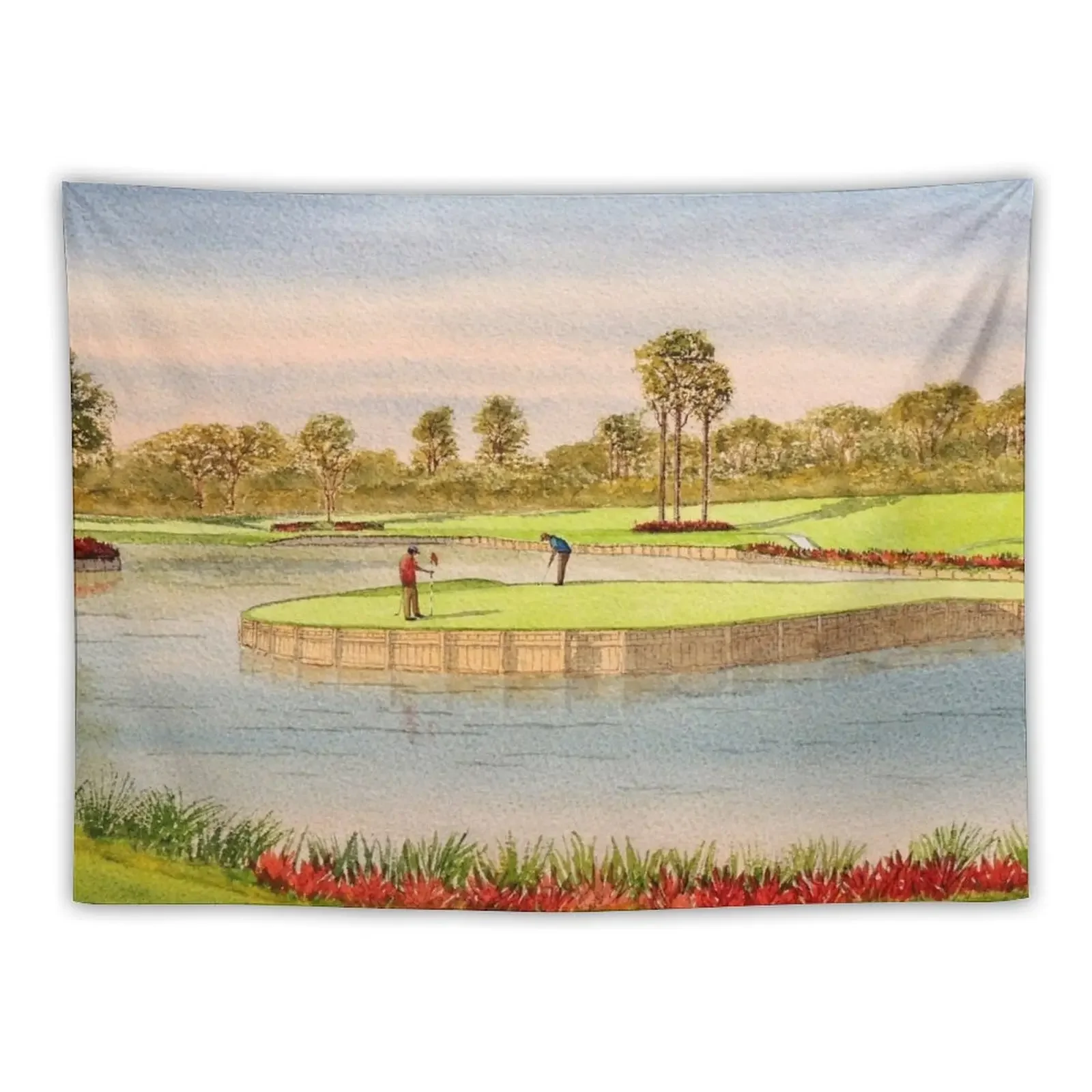 Sawgrass Golf Course 17th Green Putting Out Tapestry Bedroom Deco Wall Decorations Room Aesthetic Bedroom Decor Tapestry