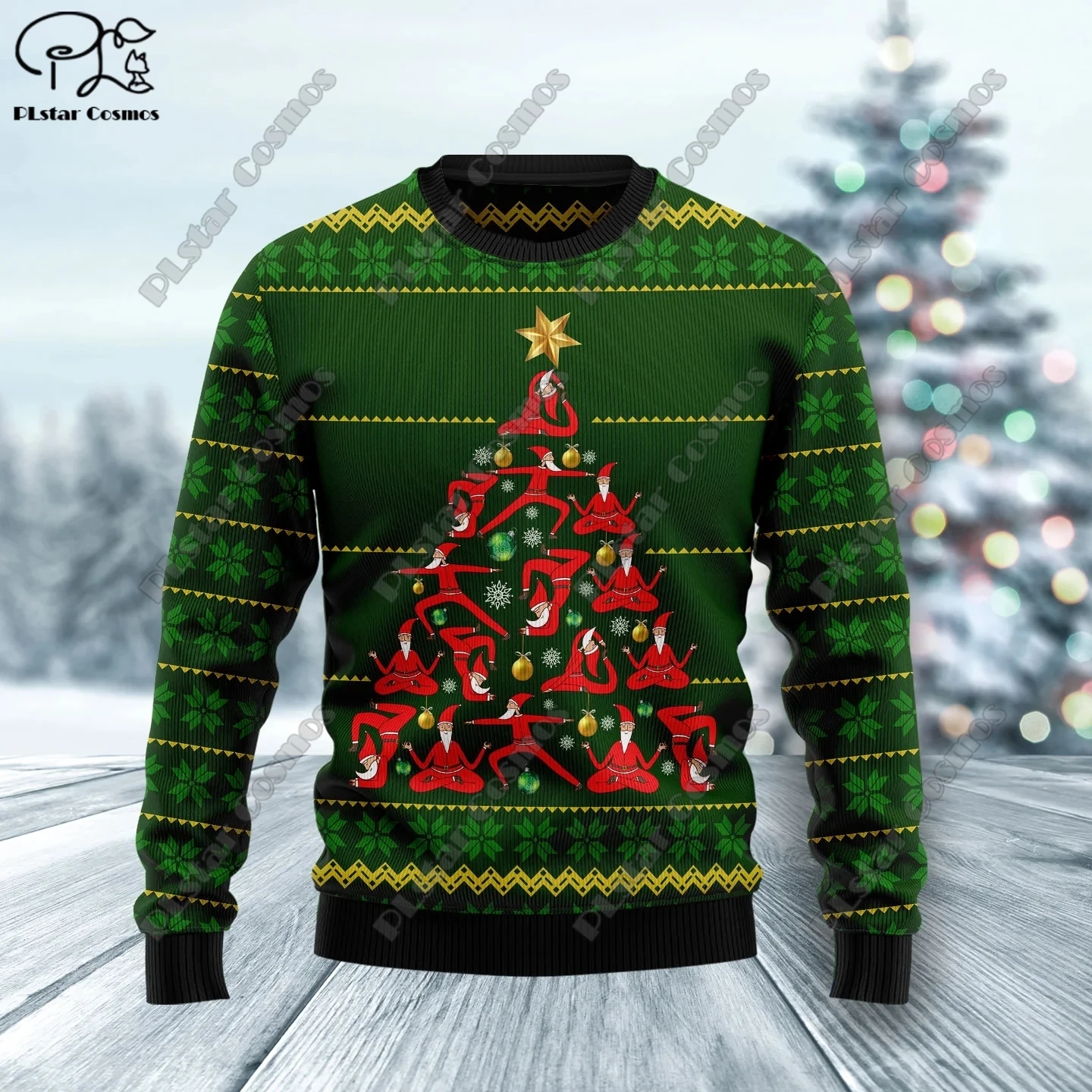 3D Printing Christmas Christmas Tree Santa Claus Tattoo Cat Animal Deer Bear Sweater Streetwear Casual Winter Sweatshirt  M5