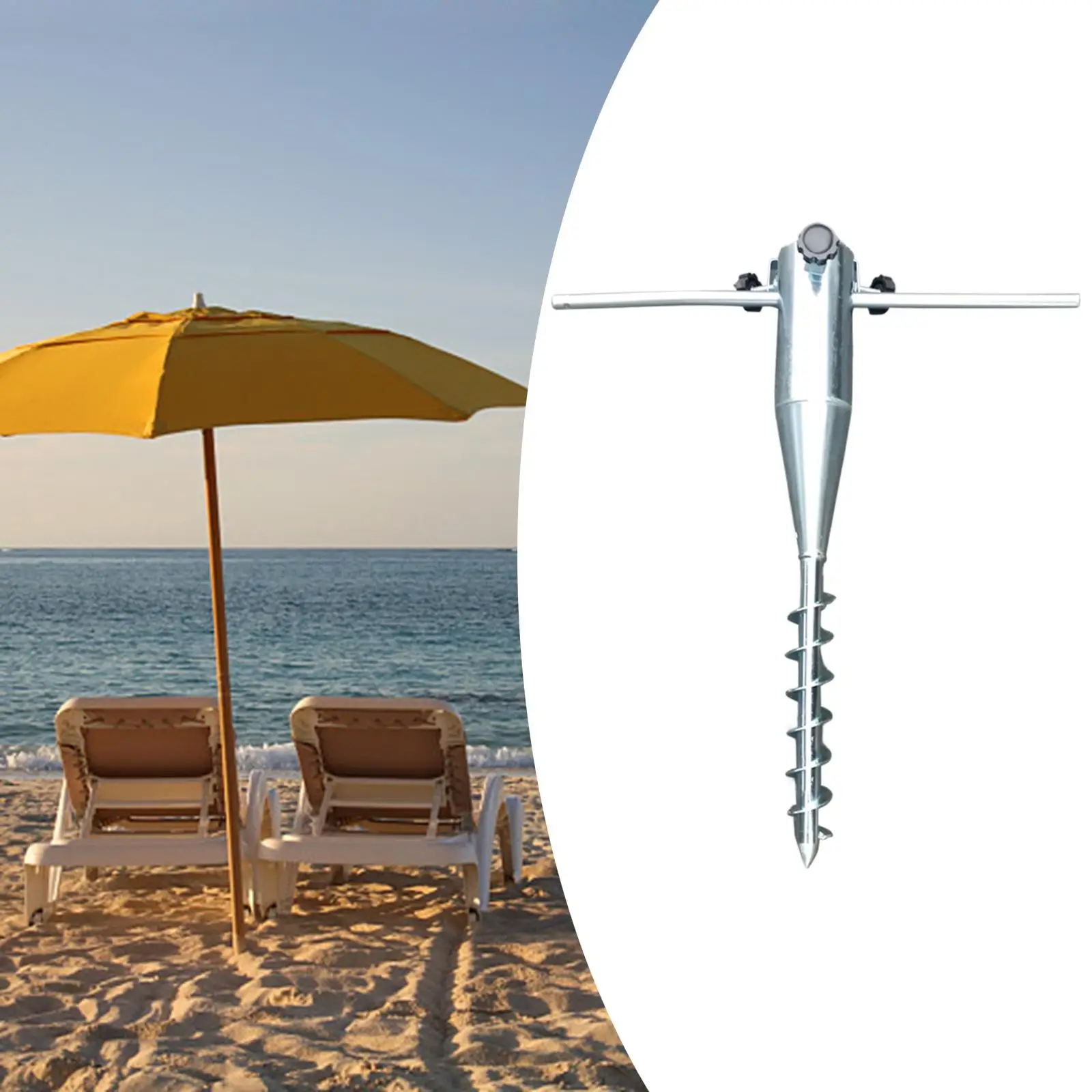 Beach Umbrella Holder Stand Windproof Lightweight Umbrella Anchor Ground Grass Screw Holder Stands for Garden