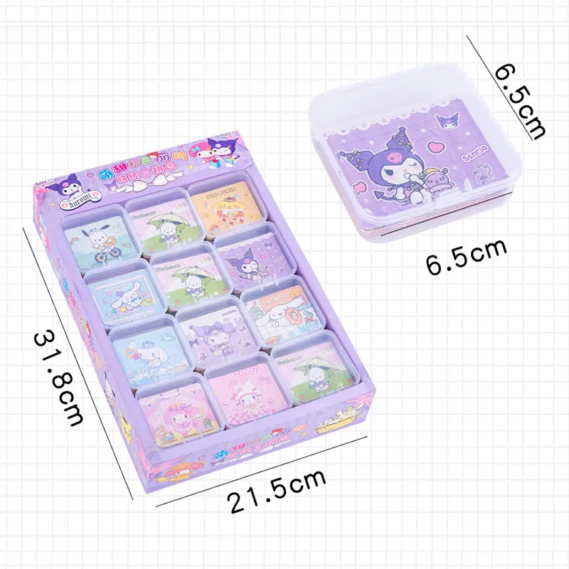 5pcs/Box Cartoon Sanrio Figure Puzzle Hello kitty My Melody Kuromi Cinnamoroll Game Early Learning Educational Toys Kids Gift