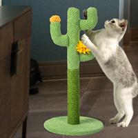 Cactus Cat Scratching Post Climbing Tree Tower Sisal Rope Scratcher Kittens Interactive Toy Play for Grinding Claws Pet Supplies