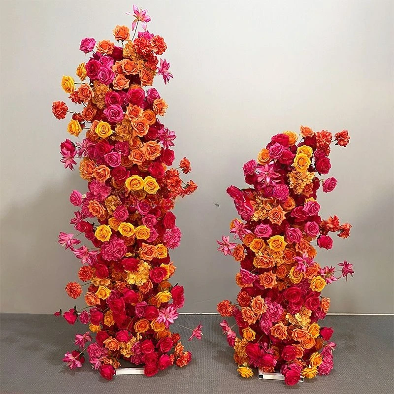 

Artificial flower wedding vaulted horn floral background wedding event decoration supplies