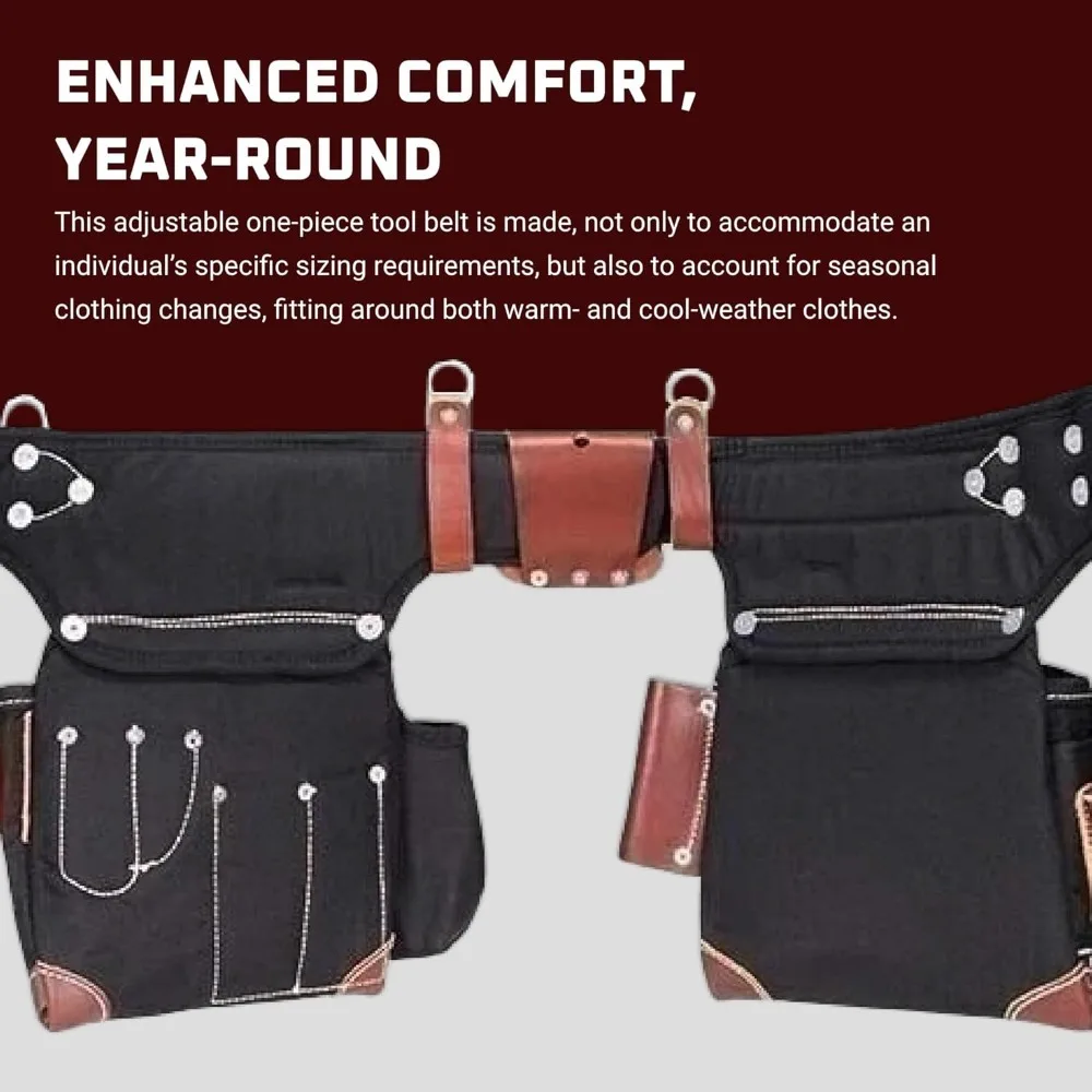 ترقية جديدة - مجموعة حزام أدوات التشطيب المضيئة، 23 جيبًا وحاملًا للأدوات، تصميم حقيبة مدمج للتقليم وإطارات الضوء والعمل النهائي