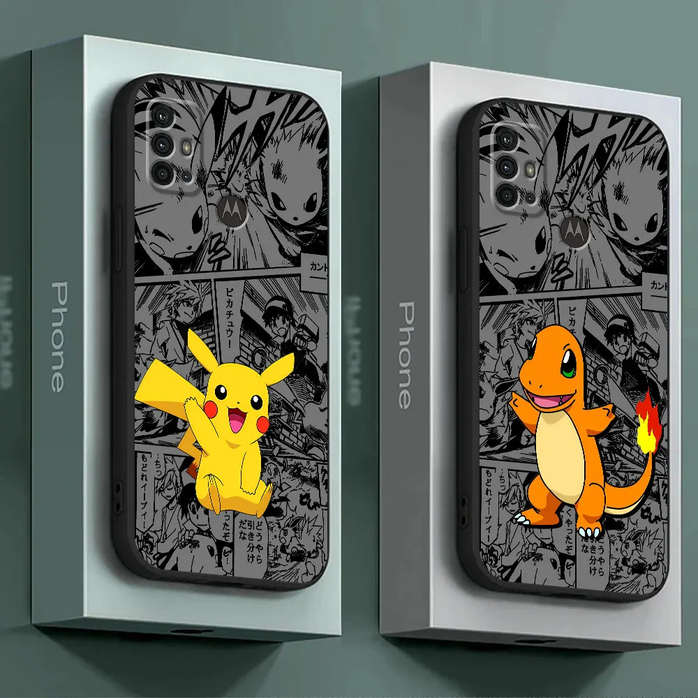 Silicone Phone Case for Motorola Moto G31 G30 G200 5G G32 G52 G72 G22 G60 G60s G50 G71 G53 G73 G51 Pokemon Pikachu Anime Cover