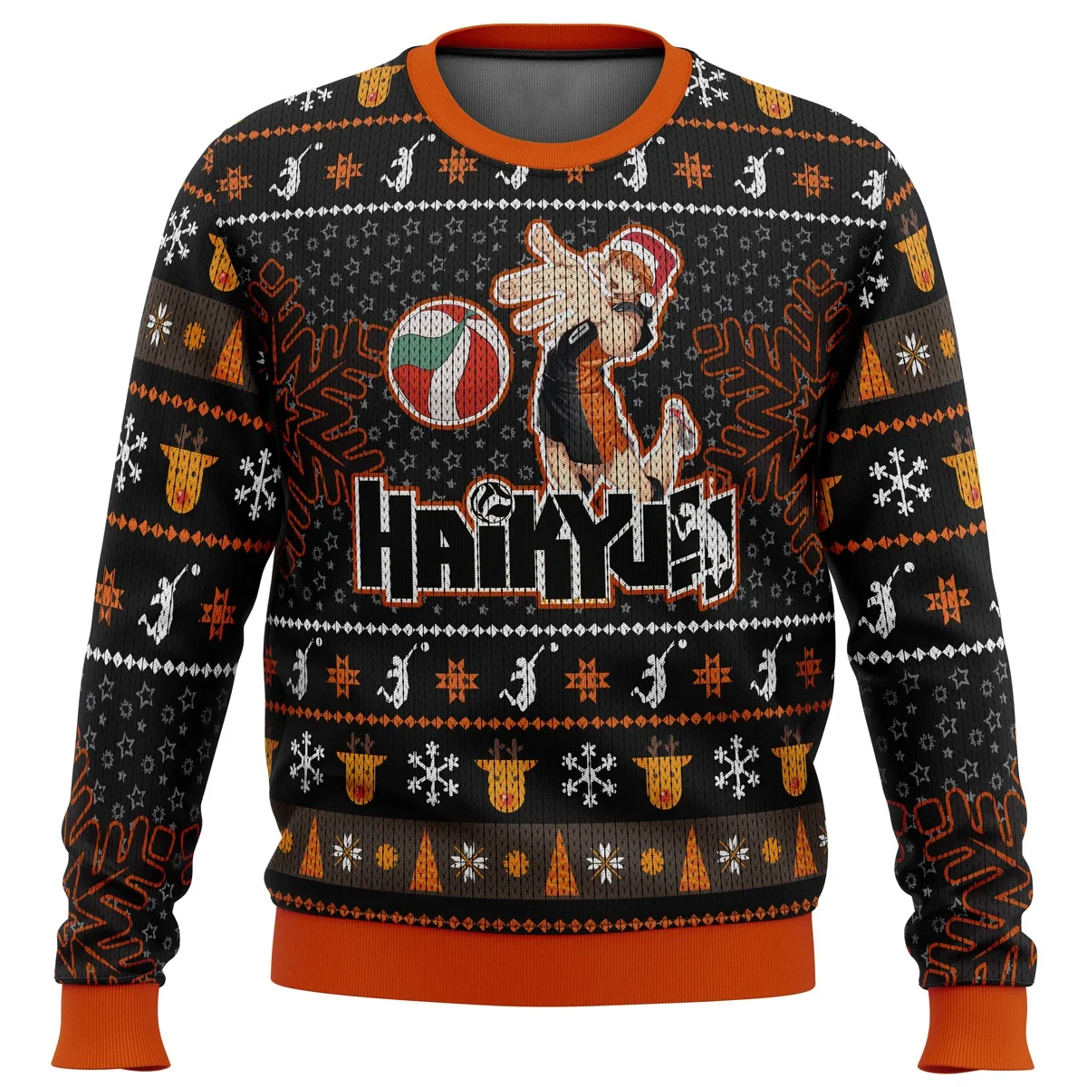 Shoyo Hinata Haikyuu Ugly Christmas Sweater Gift Santa Claus Pullover Men 3D Sweatshirt And Top Autumn And Winter Clothi