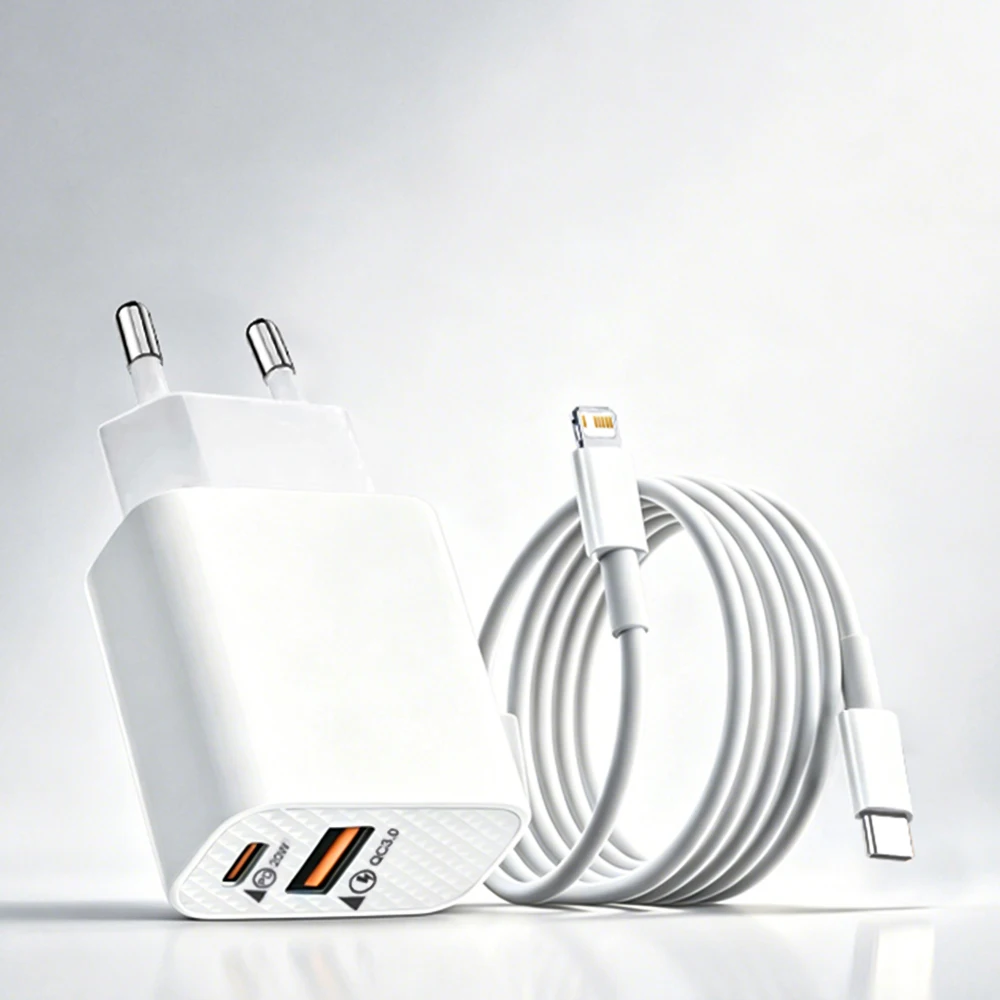 PD 20W USB Typ-C Schnellladegerät für iPhone 13 12 11 14 Pro Max XS X XR 7 8 Plus Wandladegerät Schnelllade-Datenkabel Zubehör