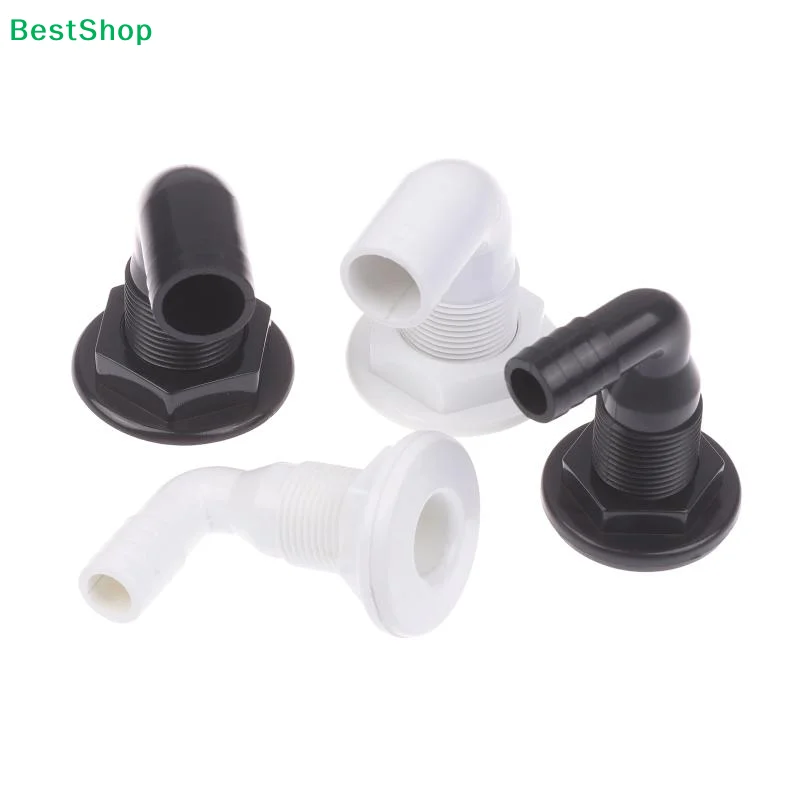 

♬Plastic Boat Thru-Hull Fitting,90° Elbow Hose Barb Drain Connector for Marine Bilge Pump,Livewell & Plumbing
