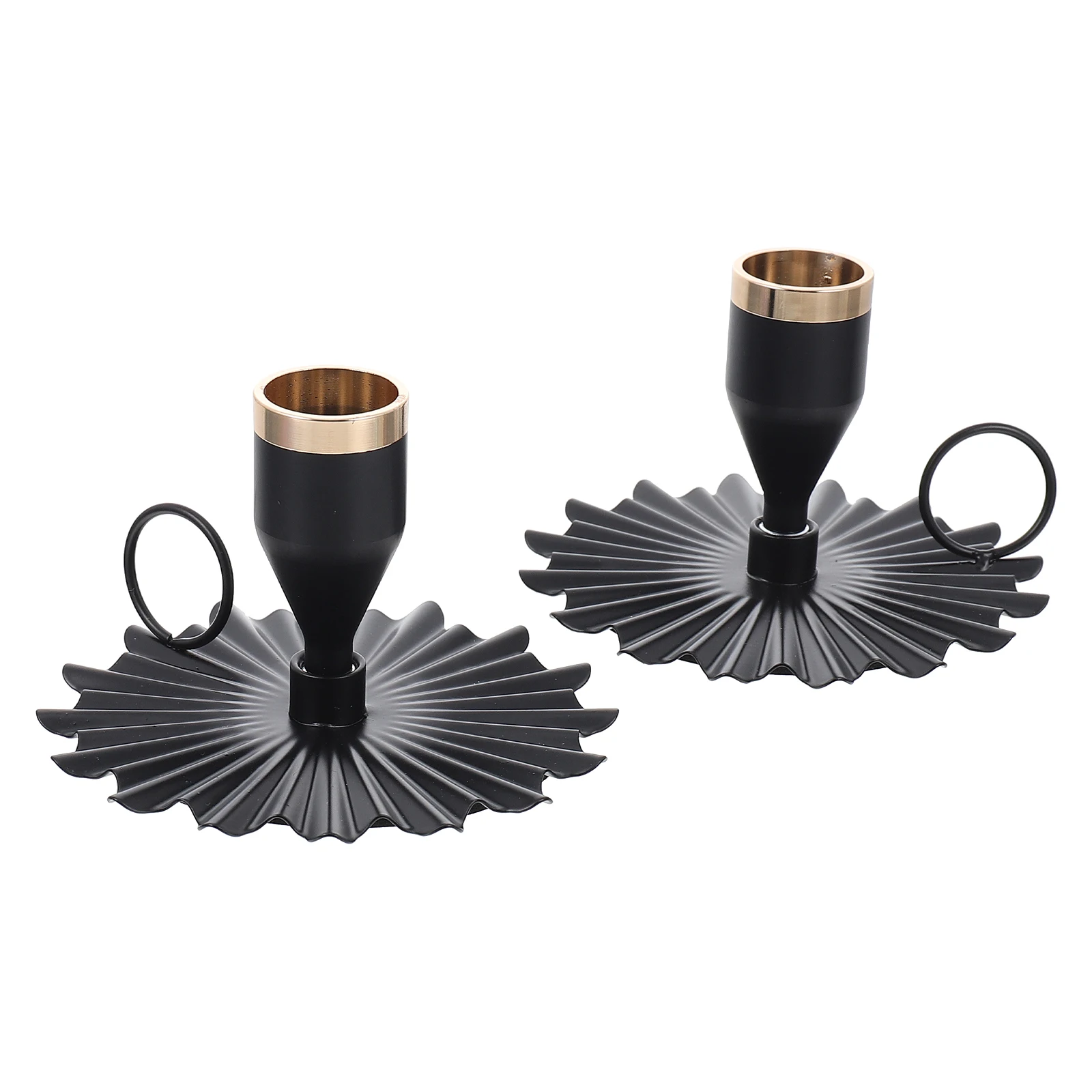 

2 Pcs Hand Held Candlestick Handheld Candlesticks Simple Holder Decorations Tealight Holders Decorative Iron with Handle