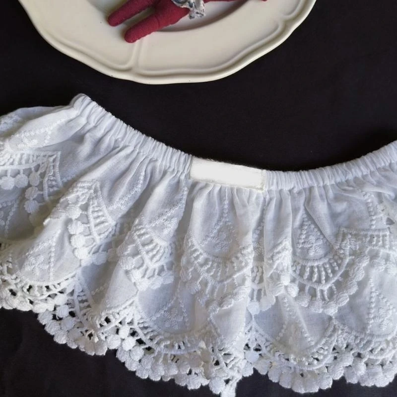 White Baby Skirt with Multi Layered Detailing, Stylish Kids Butt Curtain for Both Everyday Use and Celebratory Event 425F