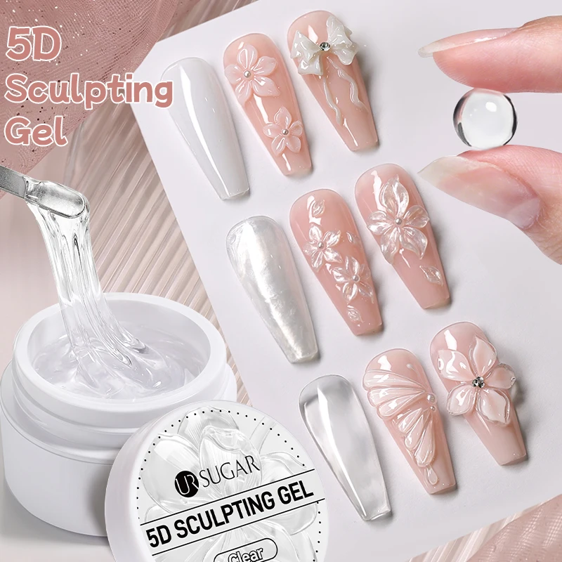 UR SUGAR 15ml 5D Sculpting Extension Builder Nail Gel Pearl White Clear Shaping Molding Soak Off LED UV Gel Nail Varnishes