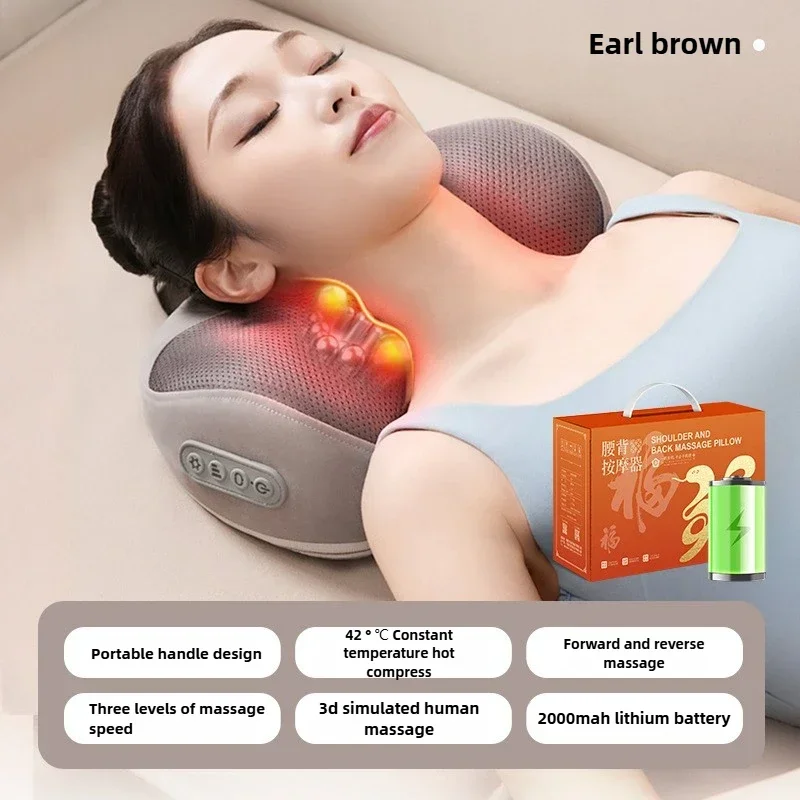 

Mini Massage Pillow Waist and Neck Dual-purpose Full Body Multifunctional Cervical Massager Hot Compress Waist Massager
