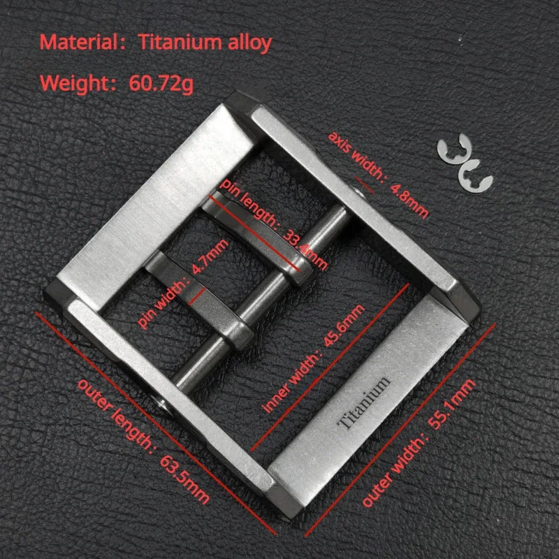 Titanium Belt Buckle Double Prong Center Bar Buckle Inner Width 45mm Japanese-Style Men\'s Popular Belt Accessories Anti-allergic