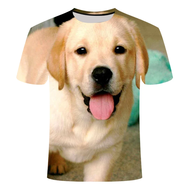 2024 New 3D Printed Pet Dog T-shirts Labrador Retriever Large T-shirt Pattern Can Be Customized Child and Adult Size 4-20 years