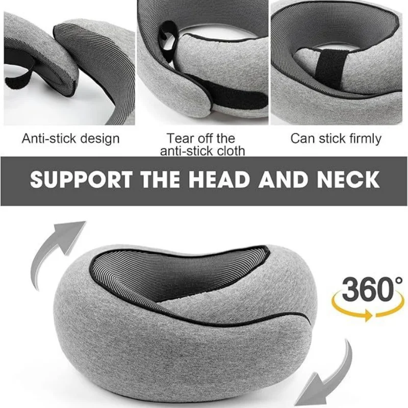Portable U-shaped Travel Pillow Memory Foam Snail Pillow Travel Neck Support Neck Pillow Adjustable Soft Noon Break Pillows