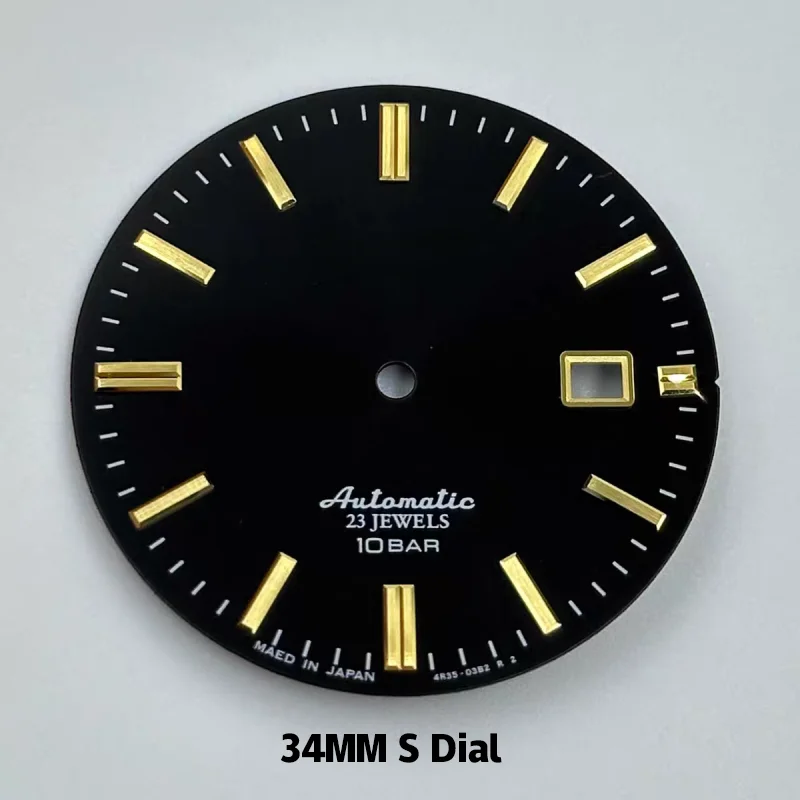 

NH35 34mm S logo dial, no lume, suitable for NH35 movement, watch modification accessory.