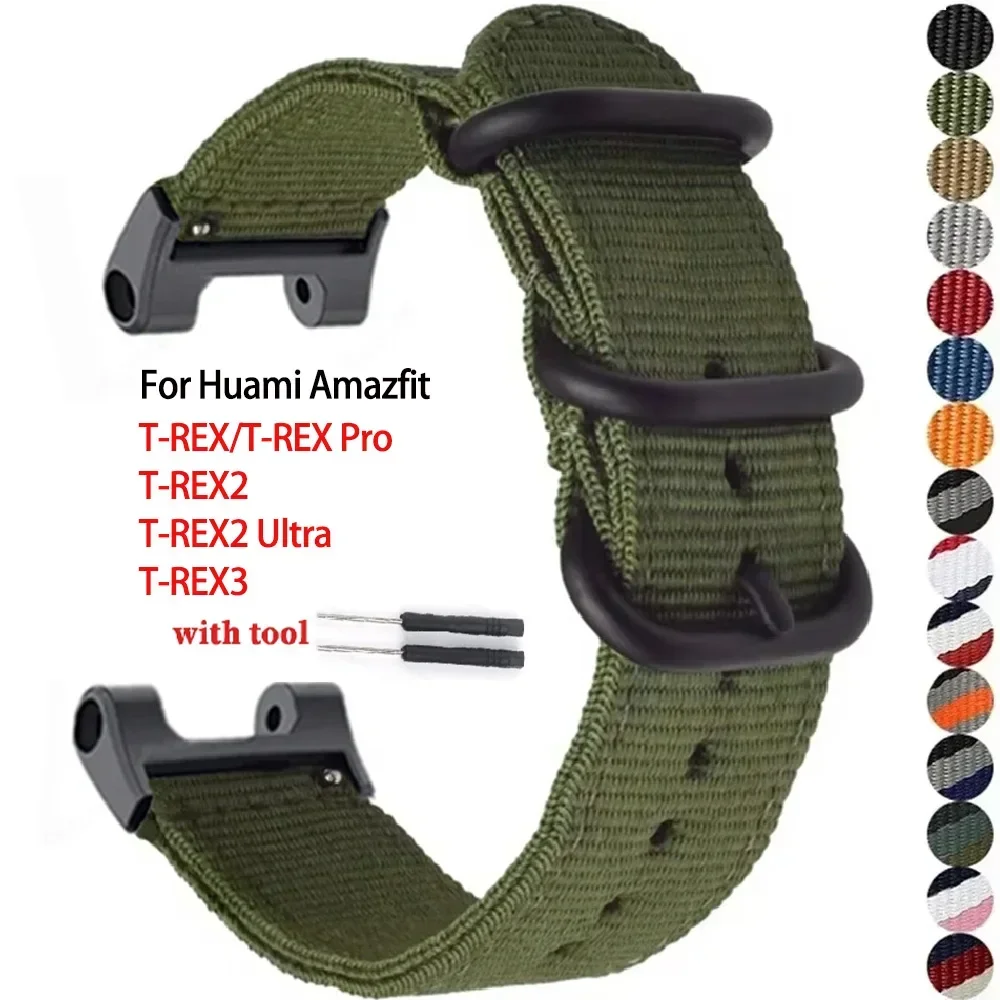 Nylon Band for Huami Amazfit T-rex 3/2 pro Watch Strap for Huami Amazfit T-rex Ultra Sport Belt Smartwatch Bracelet Accessories