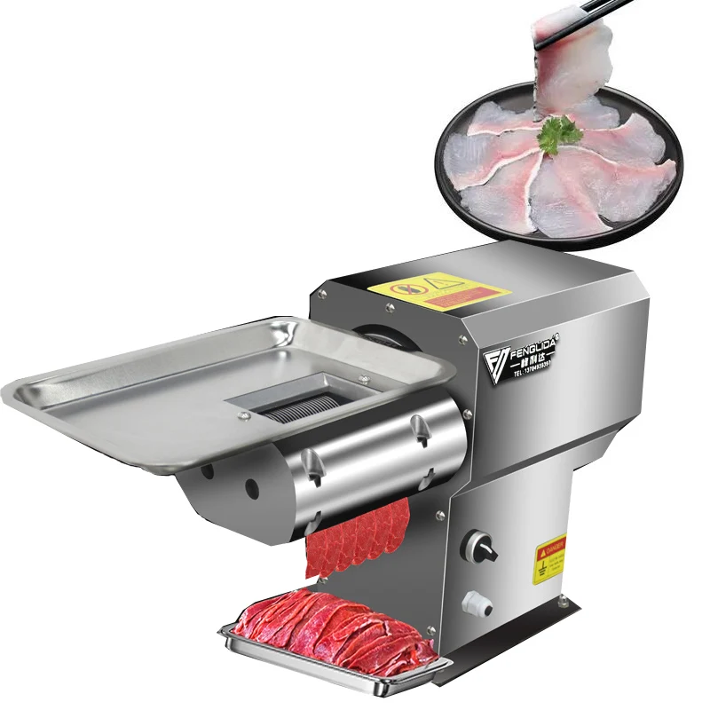 

1.2mm/1.5mm Fresh Meat Cutting Machine High Efficient All Stainless Steel Fresh Meat Slicer Fish Slicer Machine