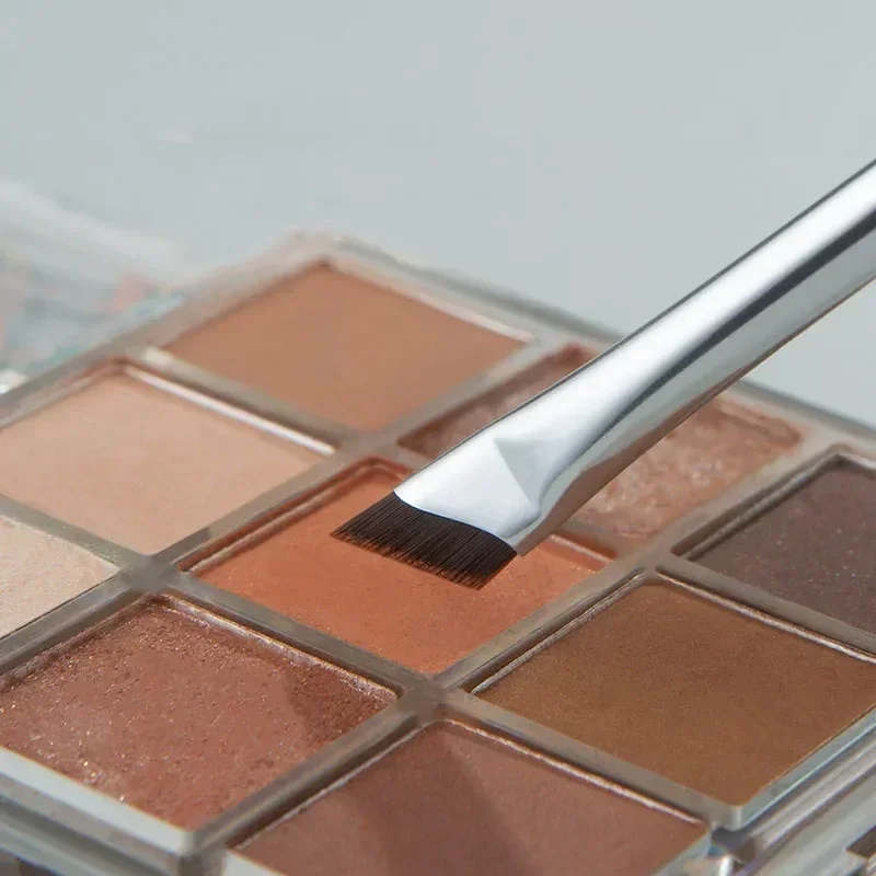 2 pçs lâmina angular delineador escova ultra fino escova de sobrancelha plana foice delineador escovas finas angular delineador ferramentas de maquiagem