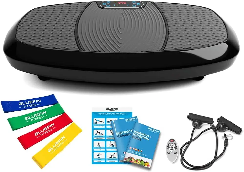 

Bluefin Fitness Dual Motor 3D Vibration Platform | Oscillation, Vibration + 3D Motion | Huge Anti-Slip Surface | Bluetooth Speak