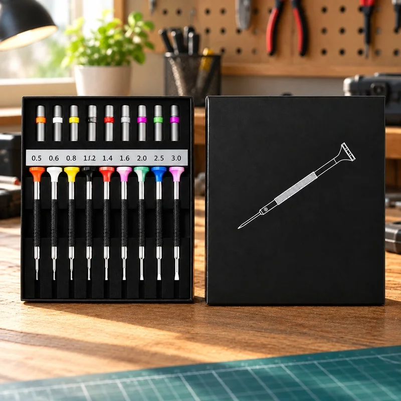 10PCS Mini Hand Screwdrivers Kit, Precision 0.5-3.0mm, Ideal for Eyewear and Watch Maintenance