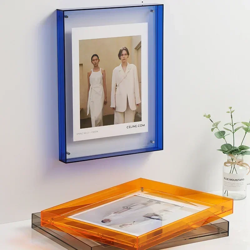 Large Transparent Acrylic Photo Frame DIY Poster Painting Hall Bedroom Wall Decoration Ins Style Table Picture Frame