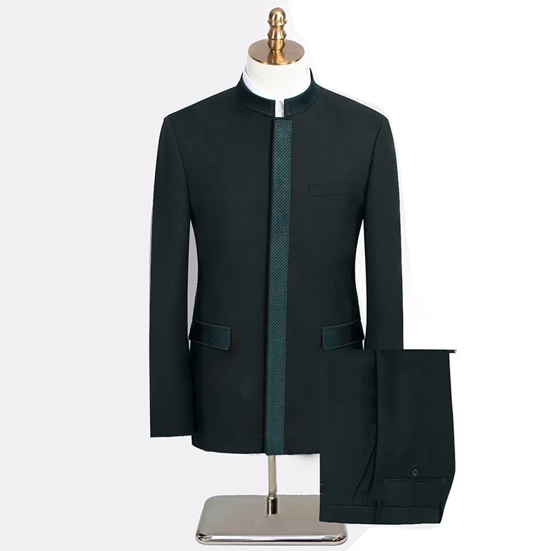 1P Men's Large Size 24 Spring New Men's Wedding Dress Color Suit Groomsmen Suit Two-piece Set