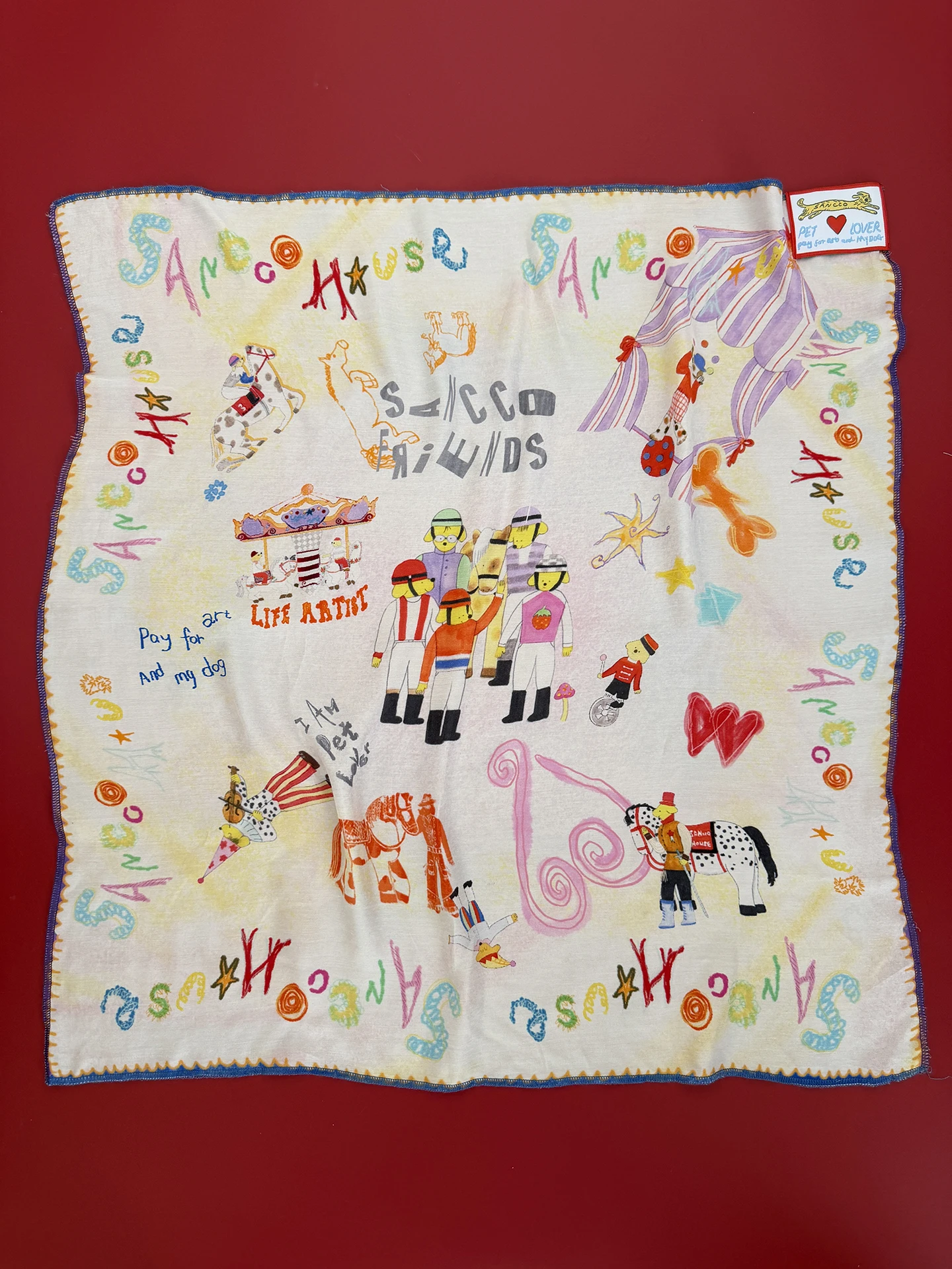 fashionable-circus-dog-print-scarf-versatile-casual-women's-headscarf-elegant-square-fashion-accessory-for-all-seasons