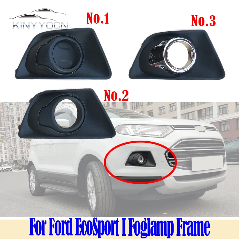 For Ford EcoSport I  2014 15 16 17 18 Front Bumper Fog Light Cover Foglight Fog Lamp Foglamp Frame Lid