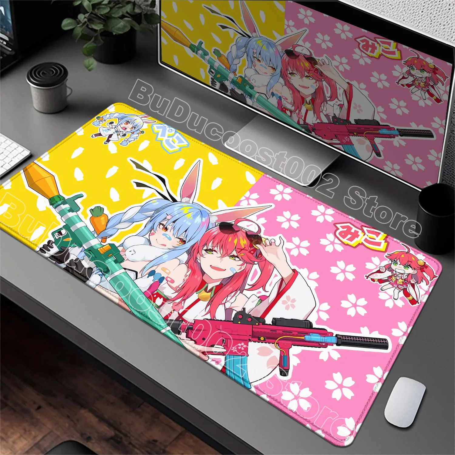 Pretty Lovely Hololive Large Gaming Mouse Pad Usada Pekora Gamer Laptop Mouse Mat PC Office Mausepad XXL Keyboard Mat Desk Pad