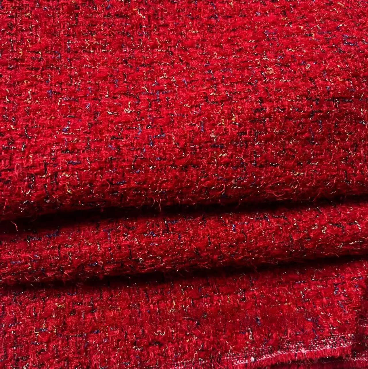 

New Red 30 Woolen Knitted Vest Dr Set Fabric Small Fraance Sle Italian Origin Home Sponge Pad DIY Crt Supplies