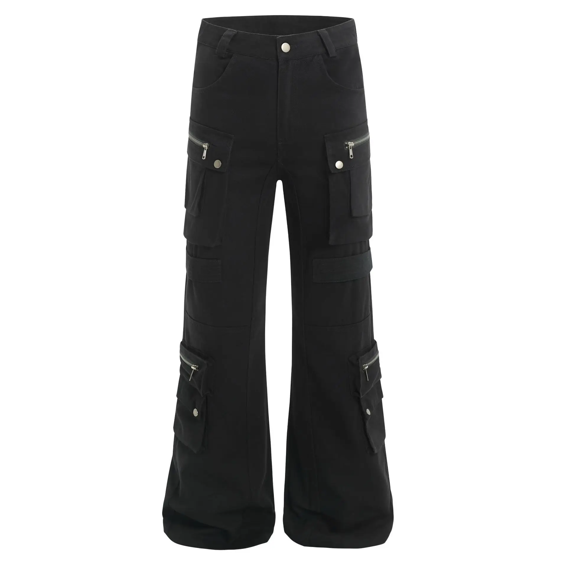 OR FL American High Street Vibe Micro 100 Cotton Women Cargo Trousers Binding Strap Multiple Pockets Women's Staraight Slacks