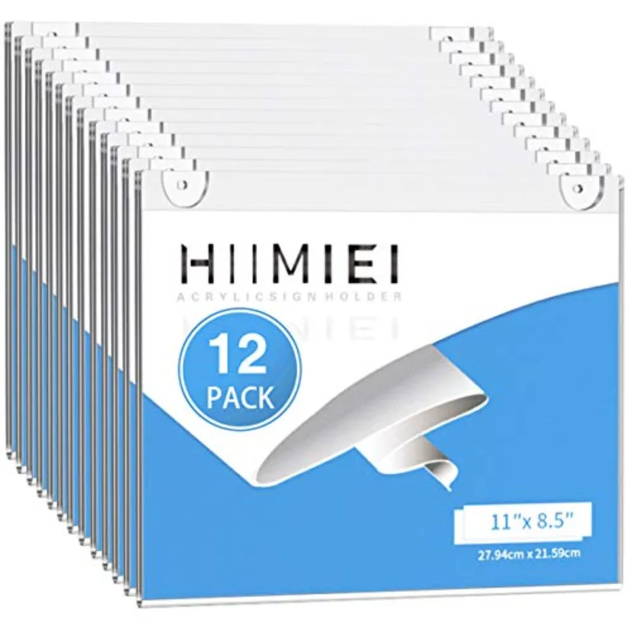 

Acrylic Wall Mount Sign Holder 8.5 x 11 Horizontal Pack Clear Paper Document Holder Wall Mount Ad Frame with 3m Tape Adhesives