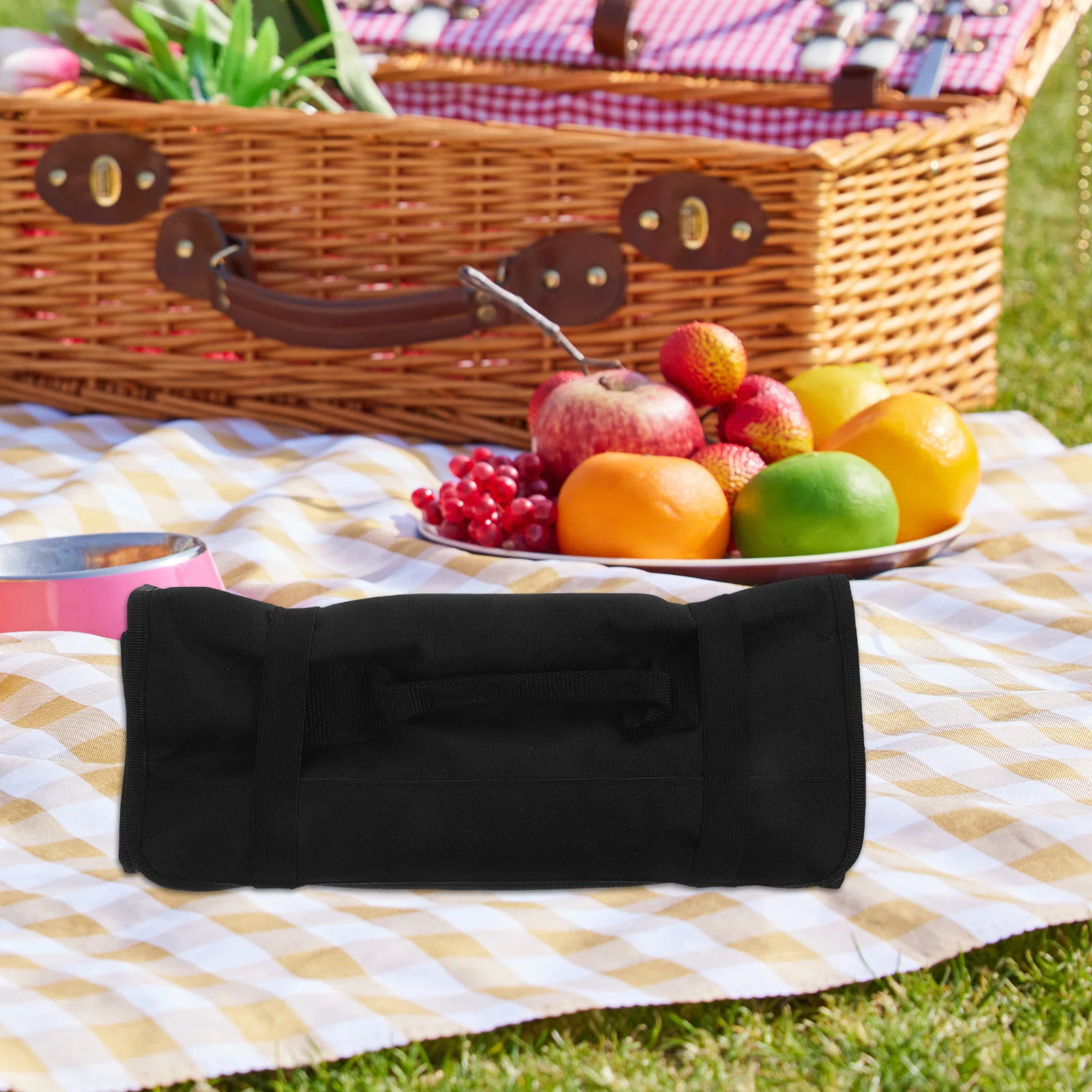 

Roll Up Tool Organizer Bag with Pockets Heavy Duty Oxford Cloth Double Sided Wrench Pliers Socket Storage for Electrician