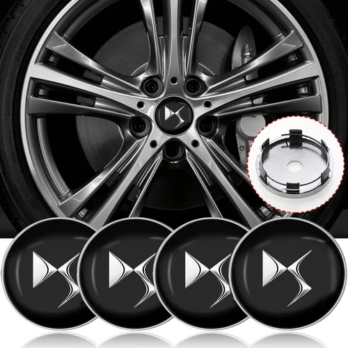 Imagen 2 del producto 4 Uds 60mm tapacubos de centro de rueda de coche cubierta de llanta de neumático accesorios de decoración para Citroen DS 2 3 4 5 6 7 DS2 DS3 DS4 DS5 DS6 DS7 WILD
