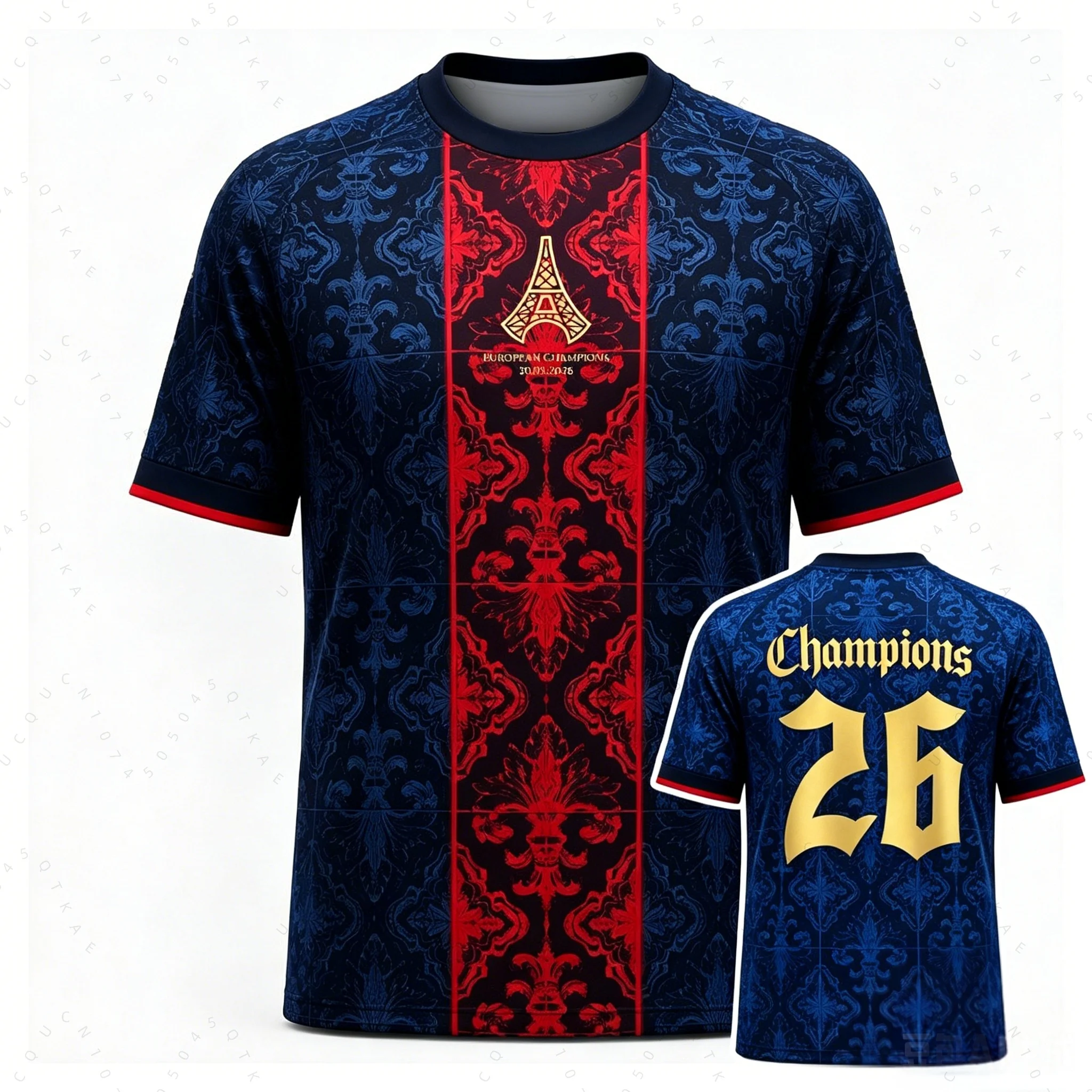 2026 Men's Special Edition Football Sports T-shirt New Champion T-shirt Breathable Quick Drying Fashionable Versatile