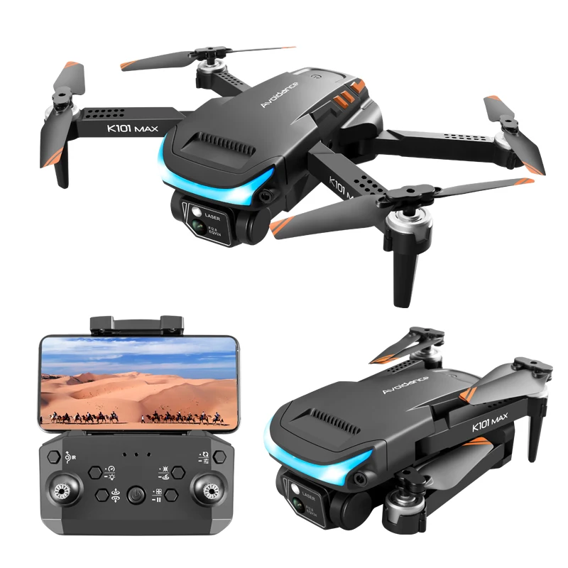 KBDFA K101 Max Drone Profesional Dual HD Camera Aerial Photography FPV Helicopter Obstacle Avoidance Foldable RC Quadcopter Toy